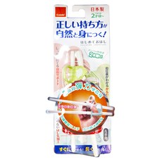 Combi 康貝 三階段彈力學習筷 輔助筷 2歲以上 日本製造, 刺蝟綠, 1雙