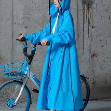 捷華 加長三拉鍊雨衣 環保EVA材質 - 藍色, XXXL