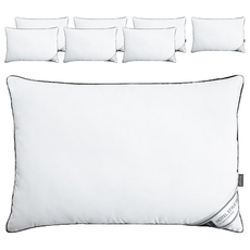 Tamsaa 超細纖維黑框拉鍊型枕芯 60 x 40cm 白色+黑色, 白色 + 黑色, 8個