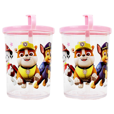 PAW PATROL 汪汪隊立大功 吸管杯, 280cc, 2個, 粉色