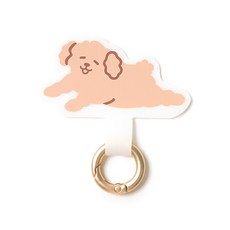 ekax 玩趣造型手機掛繩夾片-趴趴貴賓狗 方便攜帶, 1個