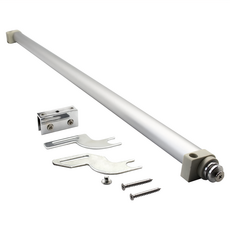 輕型橫拉自動關門器，長度約65cm，三段式總長約170cm，門可拉開距離約105cm，可調整關門速度，可保持全開狀態，適用於紗窗紗門落地門, 1組