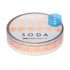 KING JIM HITOTOKI SODA 透明PET卷狀膠帶 10mm x 4m, 雛菊, 1個