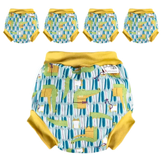 close Pop-in 嬰兒尿布褲 游泳用 鱷魚 腰腿束口設計 防止便便外漏 重複使用材質 環保省錢 表層特殊布料 抵抗髒汙防水 易乾好清潔, S(腿圍19cm + 腰圍39cm), 5個