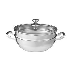 Vilivin IH電磁爐適用 不銹鋼雙層蒸鍋 4800ml, 28cm, 1個