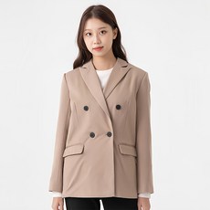 CARET 女款雙排釦西裝外套, S, 淺褐色