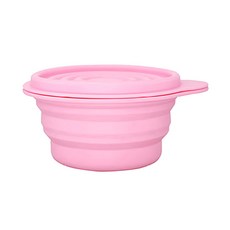 Lexnfant 含蓋摺疊碗, 250ml 矽膠, 食品級材質, 不含BPA, 粉色, 1個
