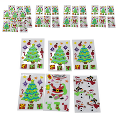 EVA 可愛聖誕造型裝飾貼紙 6張入, 聖誕造型, 不適用