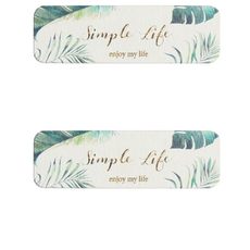 TROMSO 珪藻土長方形吸水杯墊，7*22*1cm，拉絲打磨表面，圓角設計，快速吸水, D 享樂綠葉, 2個