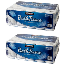 KIRKLAND SIGNATURE 捲筒衛生紙，425張，60捲，柔軟舒適，超強吸水力，家庭號, 30捲, 2袋
