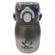 KU.KU Duckbill 酷咕鴨 彈蓋提把胖胖水壺, 360°密封滴水不漏，雙重鎖扣，操作簡單，Tritan材質, BPA Free, 耐摔抗碎, 夜黑金剛, 600ml, 1個