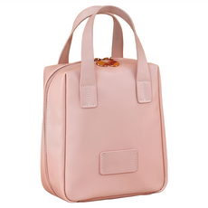 貝殼手提化妝包 Set 2 PU皮革 防水面料, 16 x 6 x 21cm, 珊瑚粉