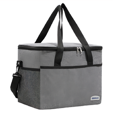 BRIVILAS 肩揹 手提兩用加厚保冷保溫袋, 大(25x19x27cm), 灰色, 1個