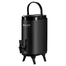 Hesii 橢圓形保溫茶桶 6L 304不鏽鋼材質, 雅典黑, 1個