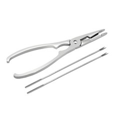 品蟹工具組 - 鋅合金蟹鉗搭配取肉針 輕鬆享用美味蟹肉, 1入, 蟹鉗 3.8*17.8cm (±5%)