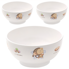 卡通碗 美耐皿樹酯 耐溫-20°C~120°C 台灣製, 跳跳猴, 3個