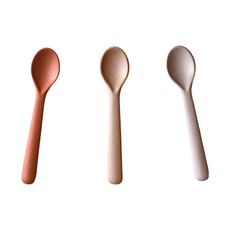 Cink 湯匙 3個 Set, 竹纖維和玉米澱粉材質, 米色 + 橘色 + 紅色, 1組