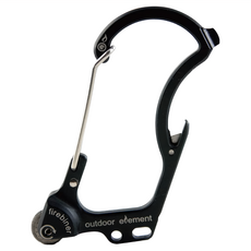 outdoor element Firebiner 打火石勾環 鈦塗層 耐腐蝕, 黑色, 1個