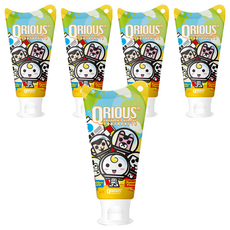 QRIOUS 奇瑞斯 元氣小兒護齒膏, 可吞嚥配方，四個月以上適用，添加優質益生菌, 60g, 5條