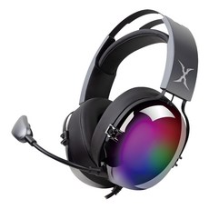 FOXXRAY 狐鐳 環繞聲道電競耳麥 虛擬7.1聲道 50mm驅動單體 幻彩RGB USB鍍金插針, FXR-HAU-38, 黑色