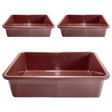 550密盆 收納籃 塑膠收納籃, 48.5 x 38.3 x 12.5cm, 咖啡色, 3個