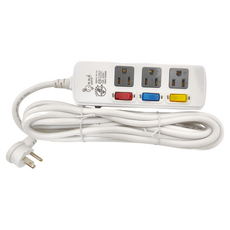 spirit 電精靈 3開3插 110VAC/60Hz 15A 125V 最大合計1650W 台灣製, 15尺, 延長線 白色, 1條