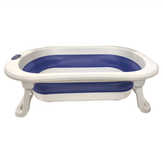 LILIKOKO 哩哩摳摳 感溫型水塞兒童澡盆 1807，藍色，可折疊設計，安全防滑，寶寶沐浴好幫手, 1個