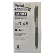 Pentel 飛龍文具 ENERGEL 0.4 Set 12 極細速乾鋼珠筆, 黑色, 1盒