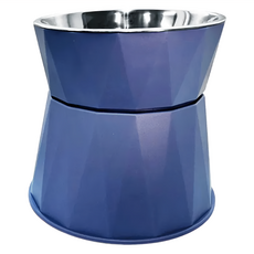 Nice u 毛樂趣 北歐高腳寵物碗 15x15x14cm 不鏽鋼 PS塑膠, 藍色, 1個