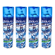 Hakugen Earth 白元 Ice non 爆冷衣物涼感噴霧 -30°C JET Spray 薄荷香 消臭, 330ml, 4瓶