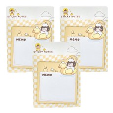 小米粒A 便利貼 Set 3個, 60張, 80x80mm, 1組