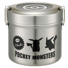 Skater 保溫保冷圓形便當盒 840ml, 寶可夢 銀色, 1個