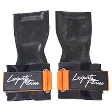 Lexports Fitness 勵動風潮 專業重訓健身皮革拉力帶 (PRO & FIT), FIT XS~M, 經典原色超勁橘, 1雙