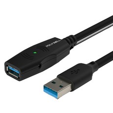 POLYWELL 寶利威爾 USB3.0 T-A公對A母主動式增益延長線, 15m, 灰色, 1條