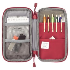 LIHIT LAB 全開式多功能鉛筆盒 navy (a7687-11) 文具收納盒, 1入