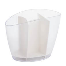 品屋 餐具收納筒 A0240, 優雅白, 1個