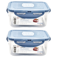 LocknLock 樂扣樂扣 PP保鮮盒 B6C24 優雅藍 600ml, 2個