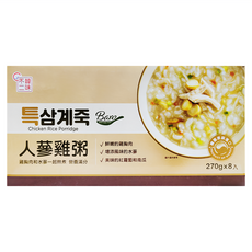 OURHOME 人蔘雞粥禮盒 鮮嫩雞胸肉 增添風味水蔘 美味紅蘿蔔南瓜 270g x 8包, 2.16kg, 1盒