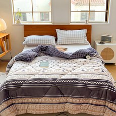 寢城之戀 台灣製石墨烯暖暖被 雙面法蘭絨材質, 1入, 150x200公分, 北歐風情