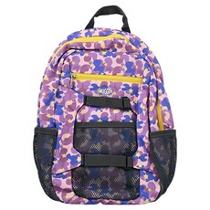 HUGGER 孩童登山背包, 輕量透氣設計, 雙側實用網袋, 迷彩紫星, 14*24*37公分