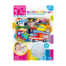 4M 泡泡貼 浴缸貼紙套裝，含網狀收納袋，18+ 件, 交通工具, 1組