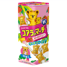 LOTTE 樂天 小熊餅 草莓風味 10包 家庭號 Set, 195g, 1盒