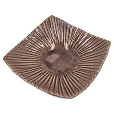 佐和陶瓷 灰釉千筋方型皿 碗盤杯適用溫度-30°C~100°C 日本產, XL1103230C, 1個