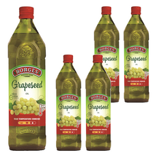 BORGES 西班牙原裝進口100%純葡萄籽油 5瓶, 1L