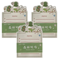 CARD LOVER 信的戀人 夢想小鎮便簽紙, 森林牧場, 100張, 3個