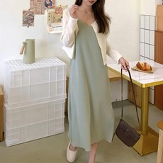 女款 C18 歐逆吊帶連身裙, 胸寬52cm 全長105 臀寬57cm 下擺寬74cm, 綠色