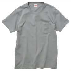 United Athle 厚磅口袋短T，圓筒無側接縫線設計 舒適 衣領縱向裁剪不易變形 雙層縫製不易縮水變形, M, 灰色