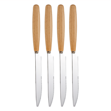 小麥購物 木柄不銹鋼餐具 刀子 G171 32g, 4支, 原木色