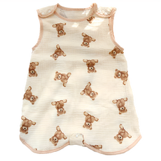 愛北鼻 兒童款 棉花糖背心式防踢被, Teddy熊, L碼, 建議身高70-100cm, 米色