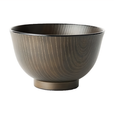 PICNIC&HOME by ASAHIKOYO 羽反全木目 樹脂飯碗 湯碗 (L) 800ml 深棕色, 1個